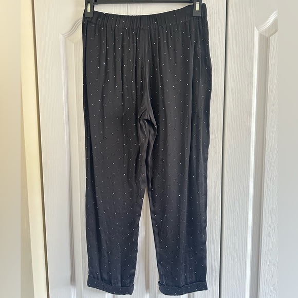 BCBGMaxAzria Black Satin Studded Capri Pants - Picture 4 of 6